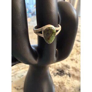 Artisan Sonoran Gold Sterling Silver Tear Drop Double Band Ring 6.25 Solid Back